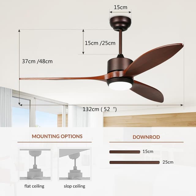 Thumbnail 3 de Reiga Ventilador de Techo Exterior 132 cm con LED 🌬