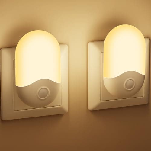 Detalle de Detake luz nocturna infantil con sensor crepuscular AUTO ON/OFF, 0.5W y blanco cálido (pack de 2)