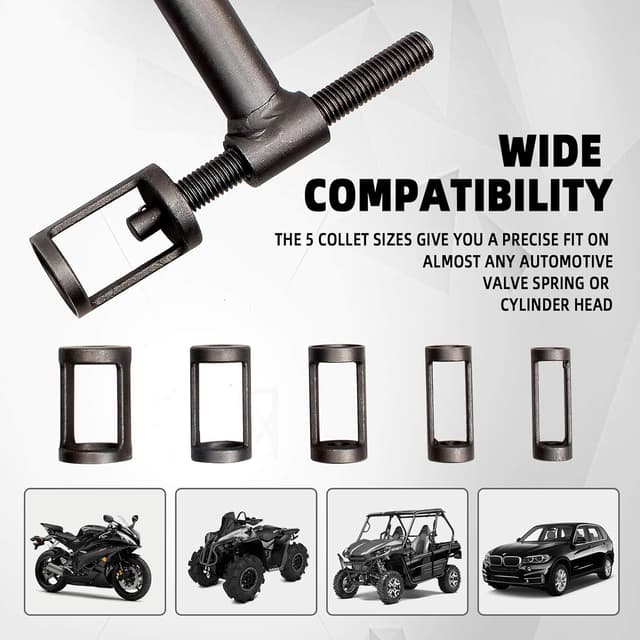 Detalle de CCLIFE Compressore Molle con valvola universale, set da 10 pezzi per gamma 16–30 mm (con custodia portatile)