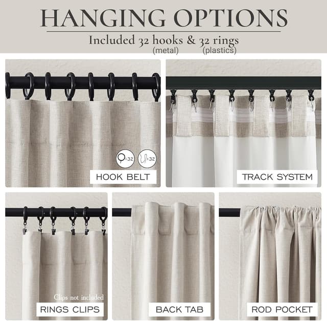 Detalle 2 de 100% Blackout Curtains 84 Inch 2-Panel Set 🪟