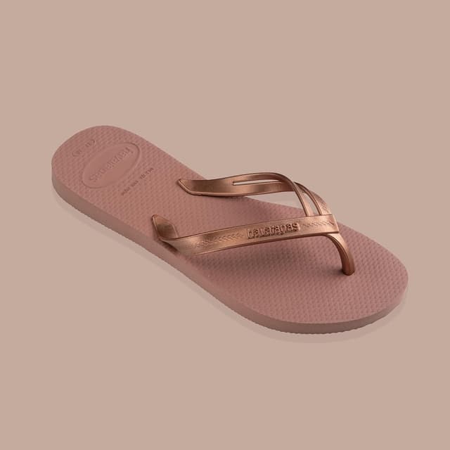 Detalle de Havaianas Elegance infradito eleganti da donna con cinturini metallici e suola antiscivolo