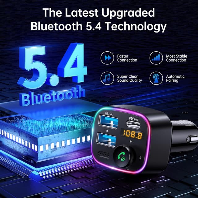 Thumbnail 1 de Syncwire Bluetooth 5.4 FM Transmitter 48W