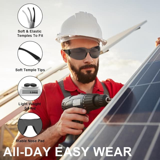 Thumbnail 5 de Hoqiwild ANSI Z87.1 Tinted Safety Glasses 80-pack