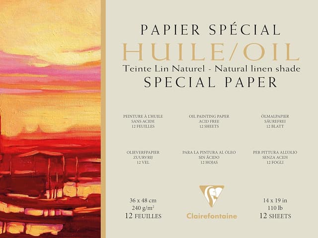 Imagen de Clairefontaine 975825 C – Bloc dibujo óleo LINO natural 12 hojas 36x48 cm 🎨 en OfertitasTOP