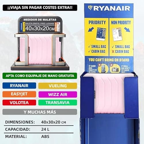 Detalle de RAYKONG Maleta de cabina ABS 24L 40x30x20 con ruedas desmontables (rosa claro)