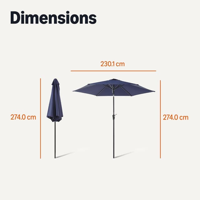 Thumbnail 4 de Amazon Basics Patio Umbrella 274 cm