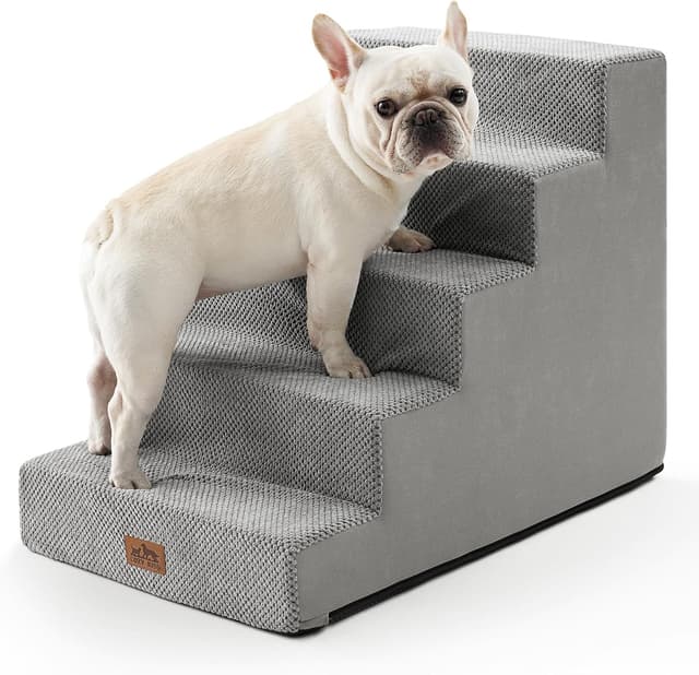 Imagen de COZY KISS Hundetreppe 5 Stufen Grau 75x50x60 cm en OfertitasTOP
