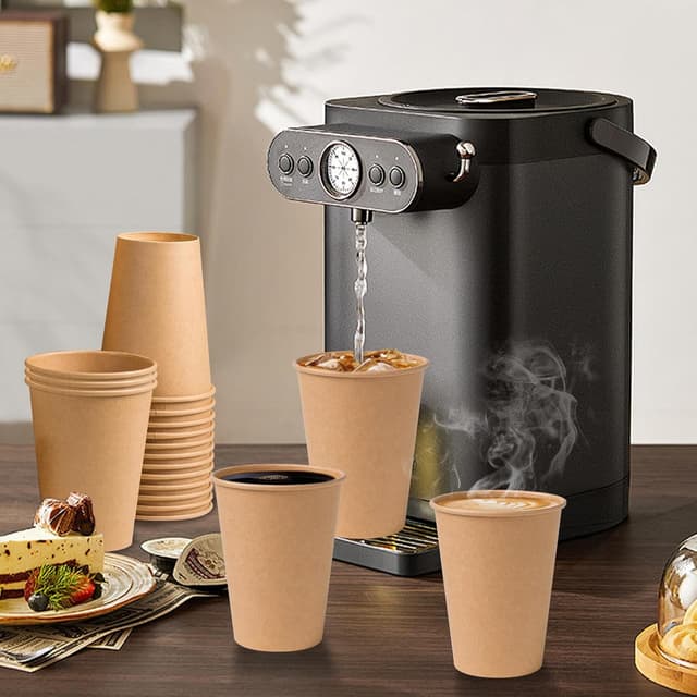 Detalle de Kraft paper coffee cups 300 pack 12 oz