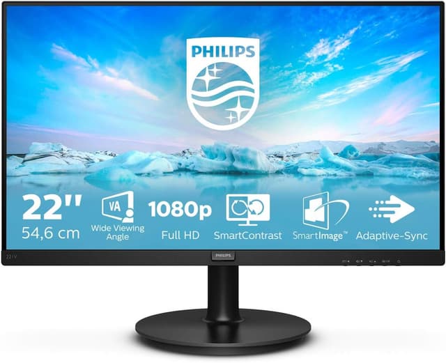 Detalle de Philips 221V8 Gaming Monitor Adaptive Sync 75 Hz VA 22" Full HD, HDMI/VGA, VESA