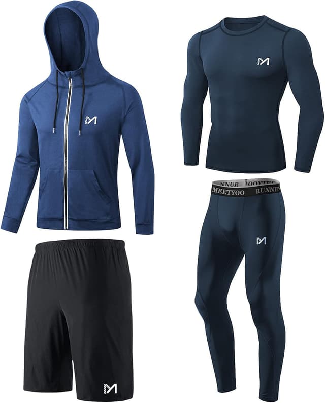 Detalle de MEETYOO Kompressionsshirt Herren 4-teilig