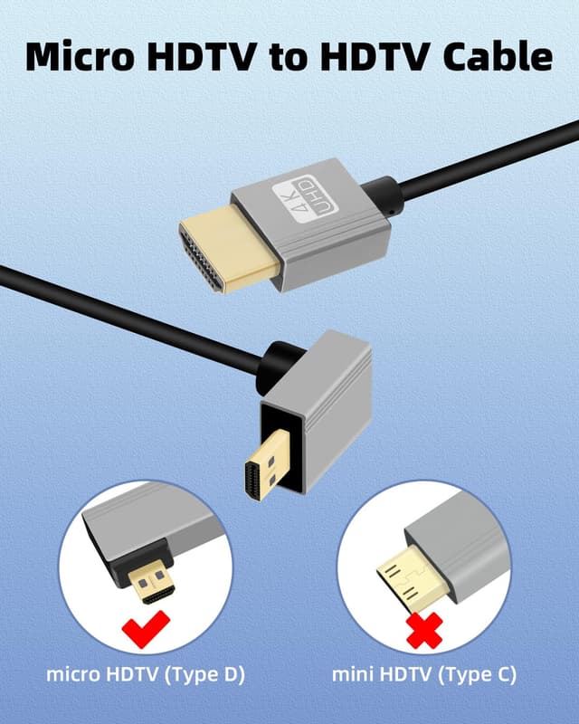 Thumbnail 4 de GELRHONR 4K Micro to HDTV Cable 18Gbps