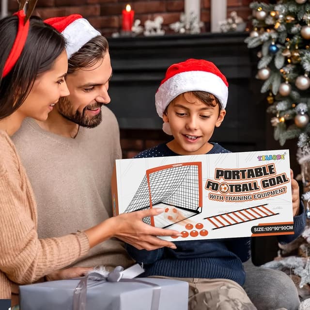 Detalle de Yimore Porta Calcio Bambini 3 in 1 pieghevole con borsa e accessori, 120×90×90 cm