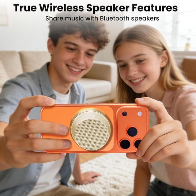 Detalle de GOKINDOR Bluetooth Speaker with Magnetic Phone Stand – Portable 2-in-1 Gadget for Men’s Gifts