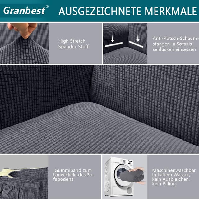 Detalle de Granbest Copridivano elasticizzato jacquard per divano 🛋