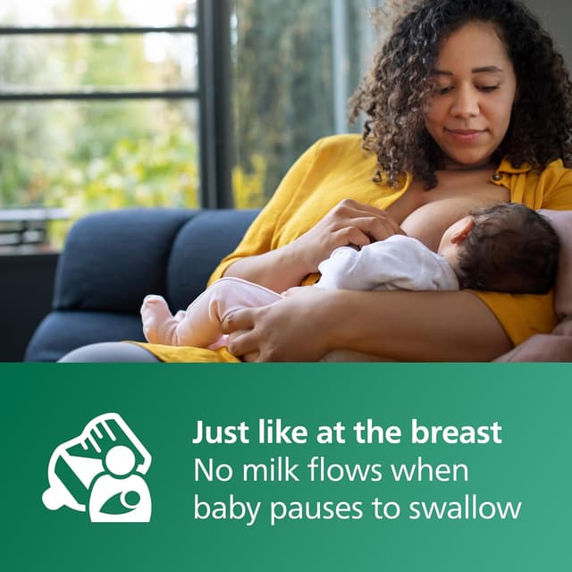 Detalle de Philips Avent Natural Glass Baby Bottles with Natural Response Nipples (Slow Flow, Flow 2) 4oz, 4-Pack (SCY910/04)