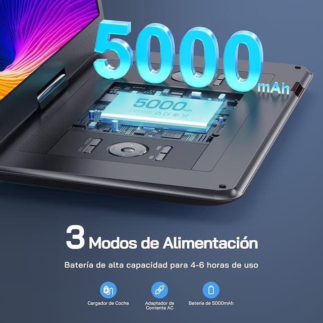 Thumbnail 1 de WOLFANG DVD Portátil 17,5" Pantalla HD, Batería 5000mAh 🎬