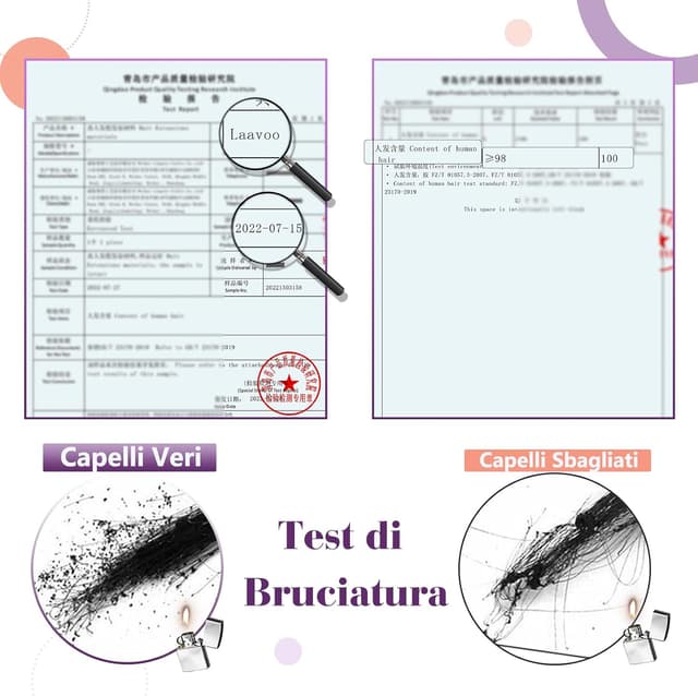 Detalle 2 de LaaVoo Extension Capelli Veri Clip 135g, 7 pz Nero Naturale (40 cm) con clip