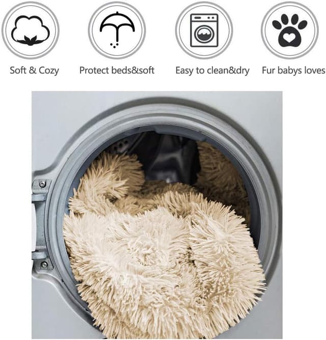 Detalle de CHMMY couverture en peluche double face pour chien et chat, lavable – Beige (taille S 56×36 cm)