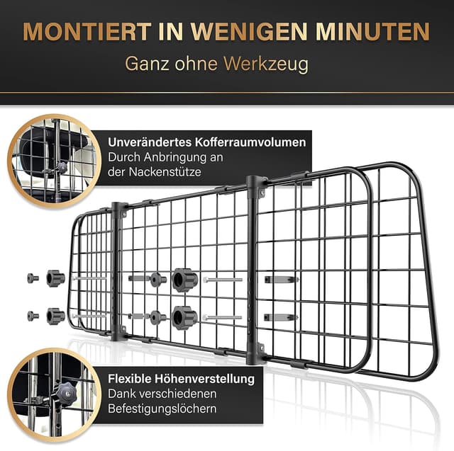 Thumbnail 3 de HELDENWERK Kofferraum-Trenngitter 91–153 cm