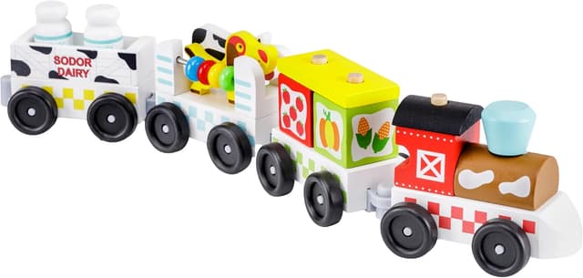 Detalle de Baroni Toys Trenino Giocattolo in Legno 15 pezzi 🚂
