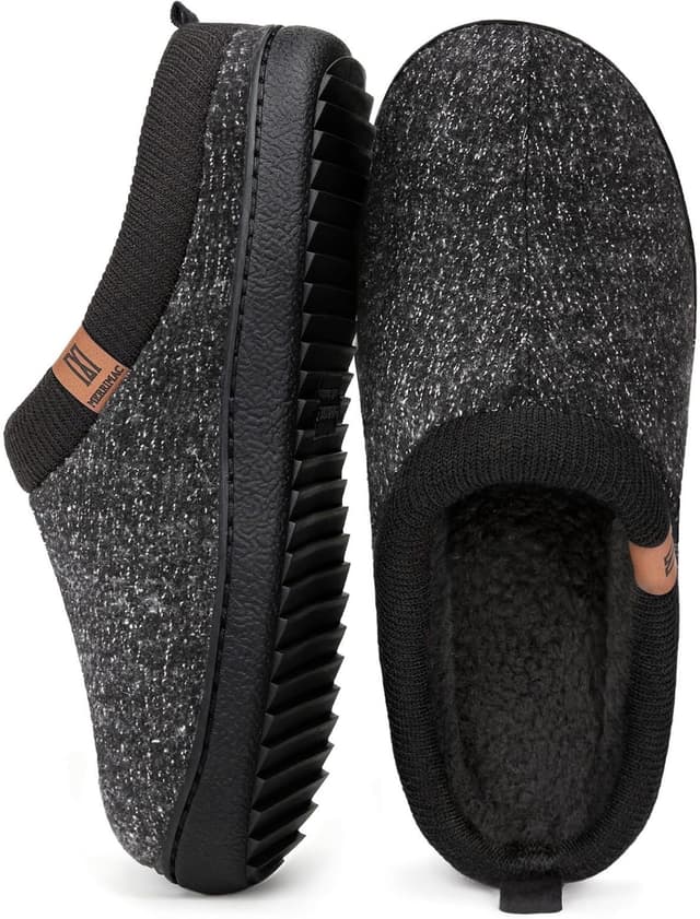 Detalle de MERRIMAC Men's Slip-on Slippers with Memory Foam & Non-slip TPR Sole