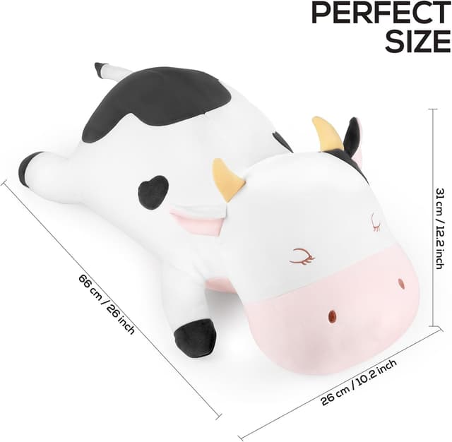 Detalle de GAGAKU Cow Plush Pillow 26 Inch 1.6 lbs