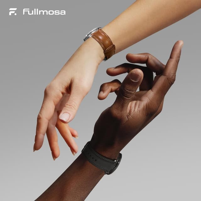 Detalle de Fullmosa 22-mm Echtleder Uhrenarmbänder im 2er-Set mit Quick-Release (Schnellwechsel) und Edelstahlverschluss