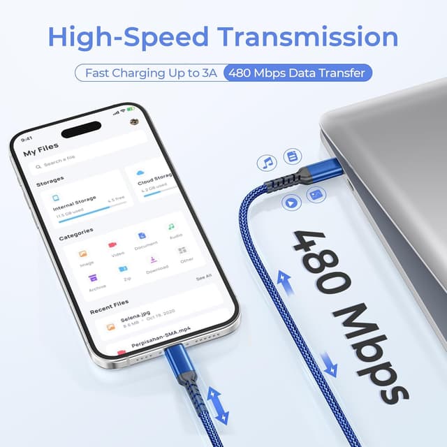Detalle 2 de Ladekabel USB-C auf Lightning 3 m für iPhone