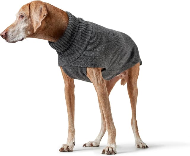 Detalle de Hundepullover GENF von Hunter (anthrazit) – weicher Strick für kalte Tage, waschbar, mit umschlagbarem Kragen
