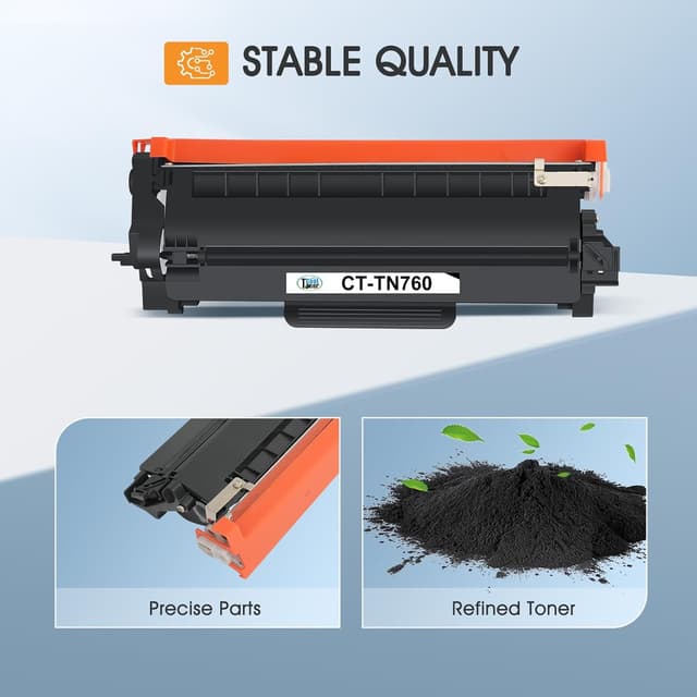 Detalle 1 de TN760 Compatible Toner (TN-760 / TN-730) for Brother Printers—2-Pack Black High-Yield Cartridges