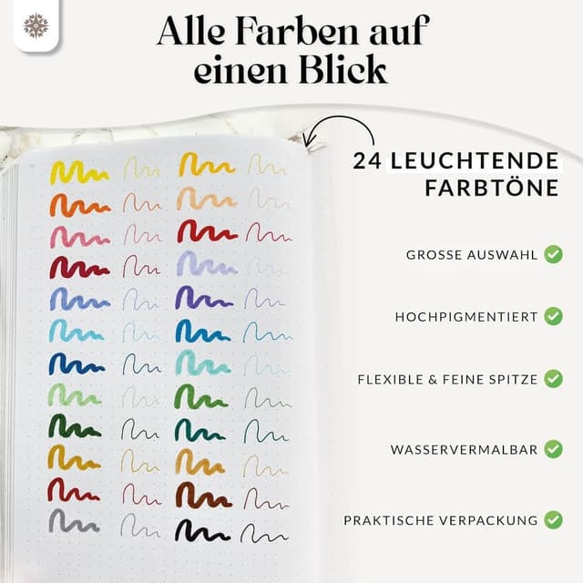 Thumbnail 4 de LEBENSKOMPASS Brush Pen Set 24 Farben