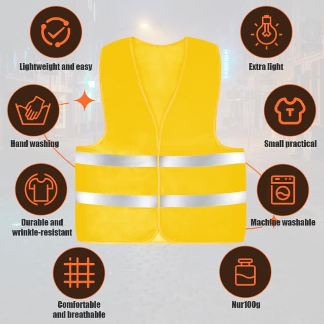 Detalle de AYBUY Giubbotto di Sicurezza Riflettente con strisce 360° ad alta visibilità verde unisex