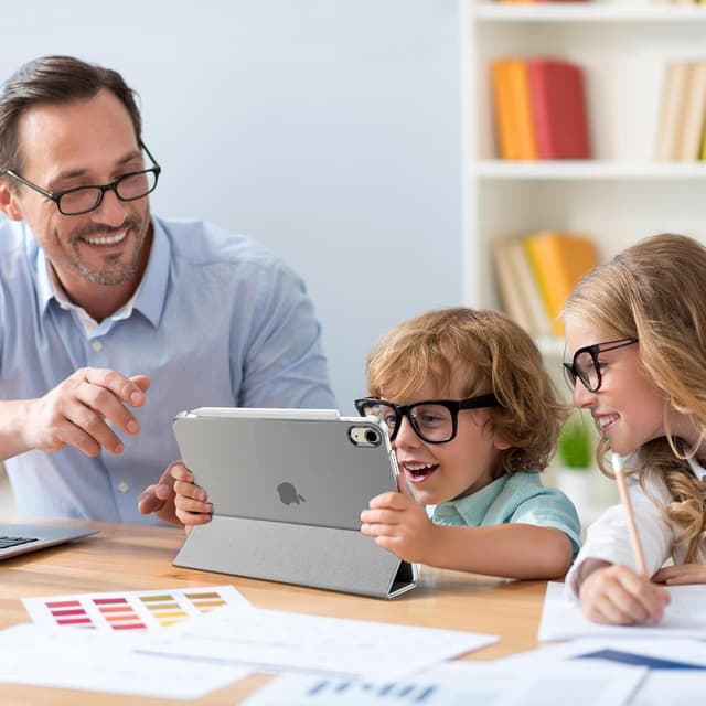 Detalle de ProCase Hülle für iPad A16 (11. Generation 2025) & iPad 10. Generation (2022) – Smart Cover Hardcase in Silber