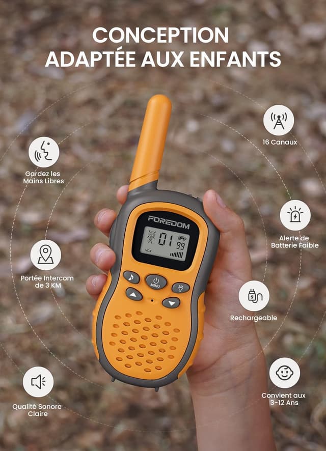 Thumbnail 3 de FOREDOM Talkie Walkie Enfants 3 km