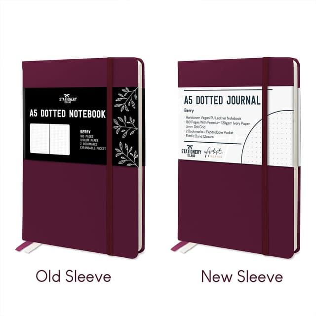 Thumbnail 6 de Stationery Island Carnet A5 à points pointillés Berry – relié cartonné, 180 pages