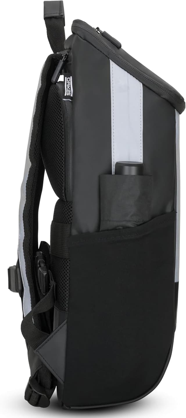 Detalle 2 de OAK25 Sacoche vélo 2 en 1 noir (sac à dos + fixation porte-bagages) 17 L, réfléchissant et hydrofuge