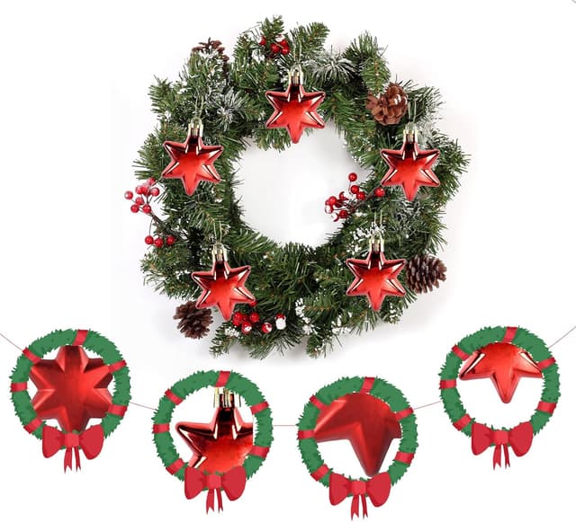 Thumbnail 2 de Weihnachtsbaumschmuck Sternanhänger 12er Set Rot