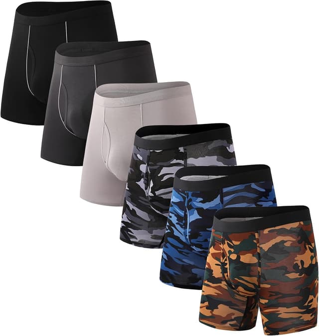 Detalle de HAVVIS Herren-Boxershorts mit langem Bein aus Bambus (95% Viskose, 5% Elasthan) mit Eingriff