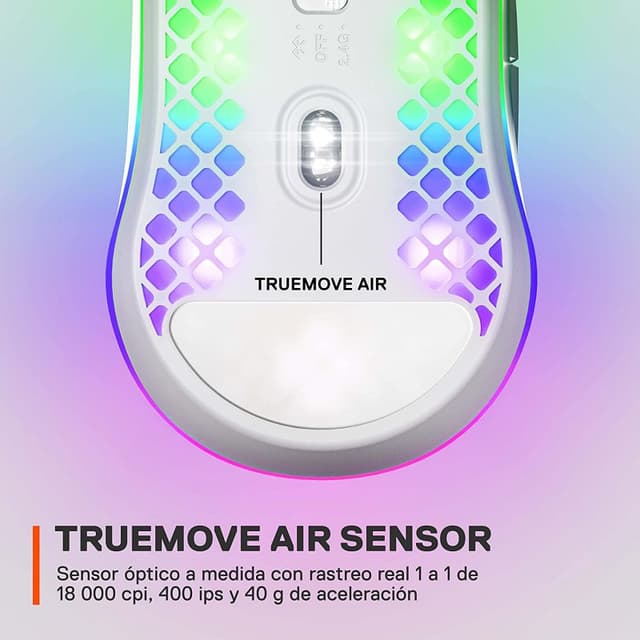 Detalle de SteelSeries Aerox 3 2022 Snow — ratón gaming 8.500 DPI 🖱