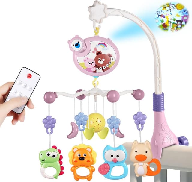 Imagen de Aolso Mobile Musical bébé 3‑en‑1 rose en OfertitasTOP