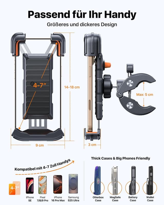 Thumbnail 6 de andobil Handyhalterung Fahrrad 165 km/h