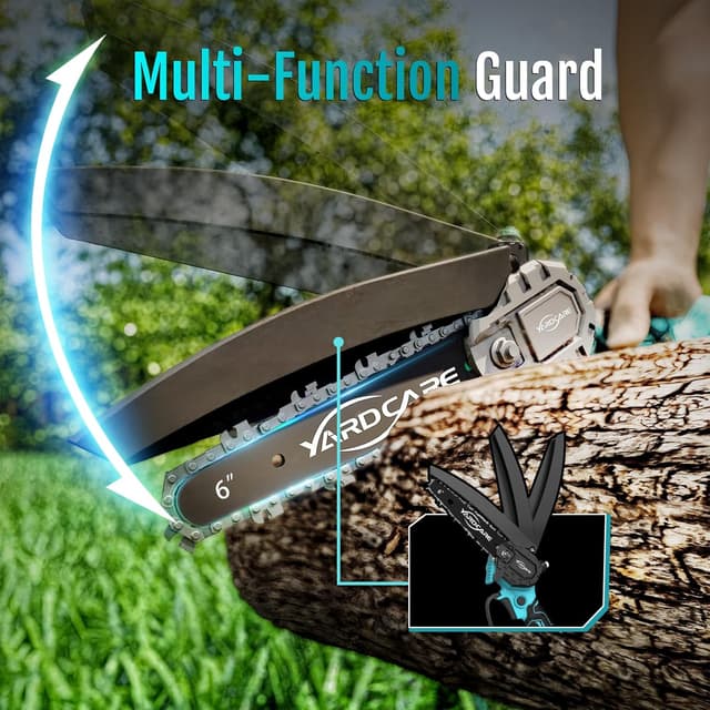 Thumbnail 6 de YARDCARE Mini Motosega a Batteria da 6 pollici con pompetta olio e doppio blocco di sicurezza