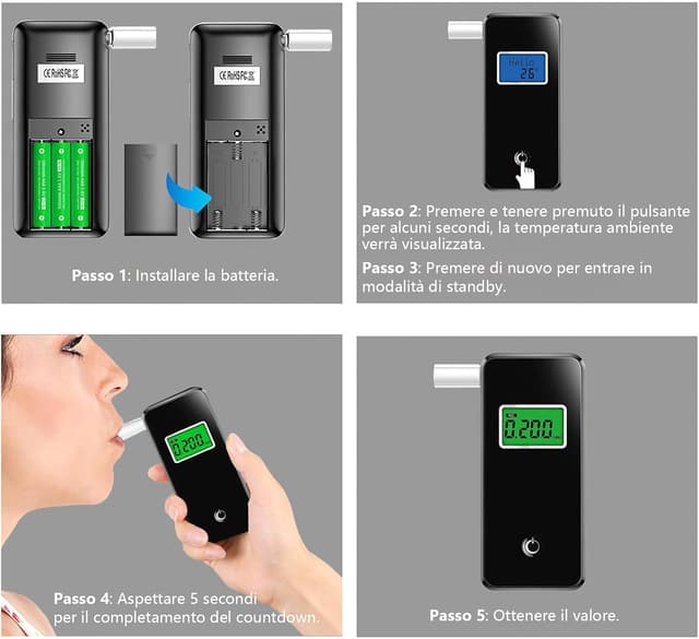 Thumbnail 2 de Hoonyer Etilometro Portatile Professionale 10 boccagli