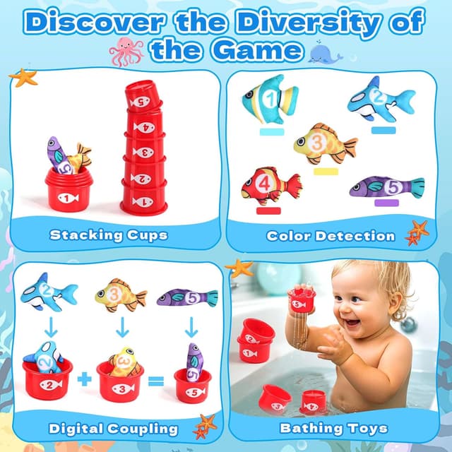 Detalle 2 de jerryvon Juego pesca Montessori 15 peces 🎣