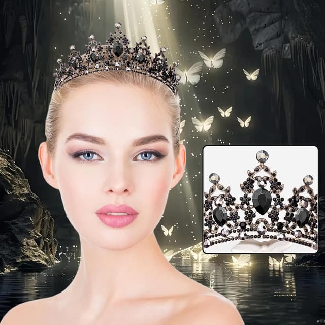Thumbnail 2 de HuaMuDM Kristallkrone Diadem 5 cm