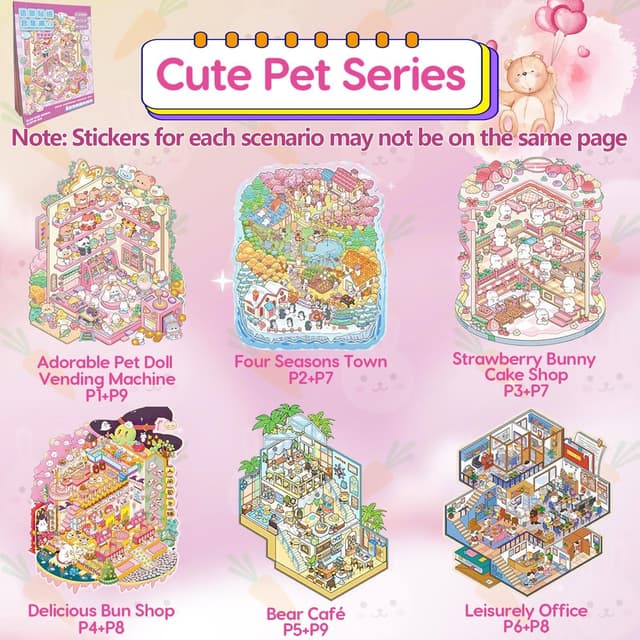 Thumbnail 3 de Kunoli 3D House Sticker Kit 40 sets 🧩