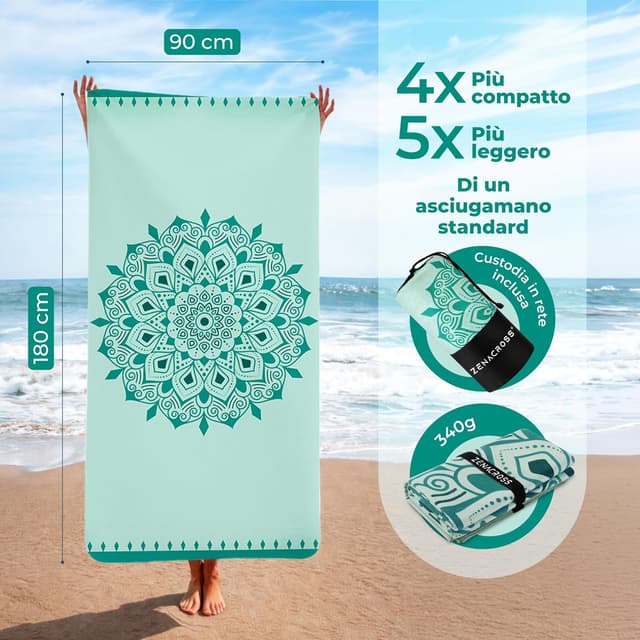 Detalle de ZENACROSS Zenacross telo mare microfibra 180x90