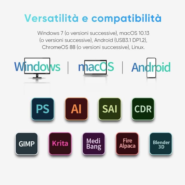 Thumbnail 6 de XPPen Artist 13.3 Pro V2 – Tavoletta grafica con schermo da 13,3” e 16.384 livelli di pressione, per Windows, ChromeOS e altro