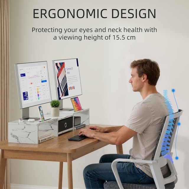 Detalle de OYRREU Monitorständer 15,5 cm Schreibtisch