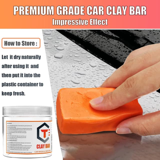 Detalle de Fox·Bunny Clay Bar Car Detailing Clay Premium 3 Pack (100g) with Storage Box